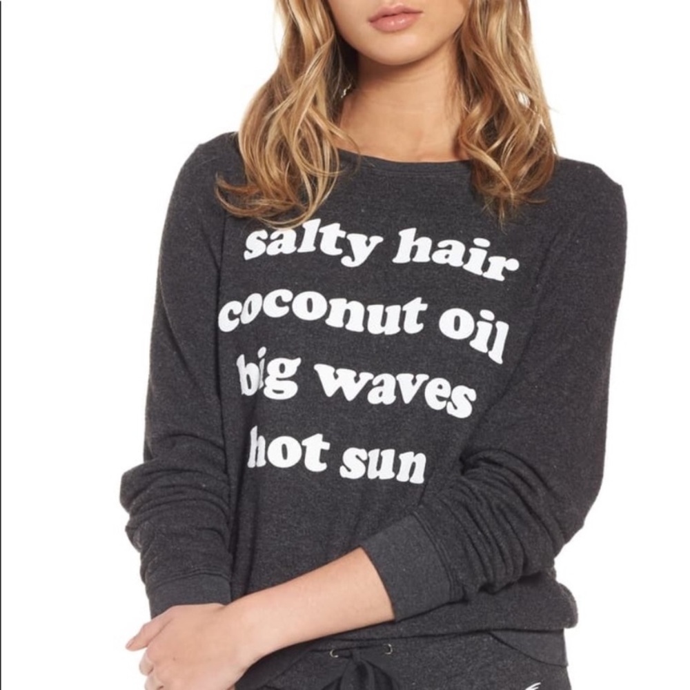 Wildfox Dark Gray/White Graphic Sweatshirt